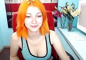 cute orange haired dutch legal age teenager webcam play - part 1