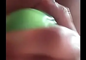 Sub bonks her fur pie with can